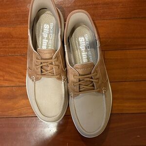 Skechers Women's Tan and Cream Boat Shoes